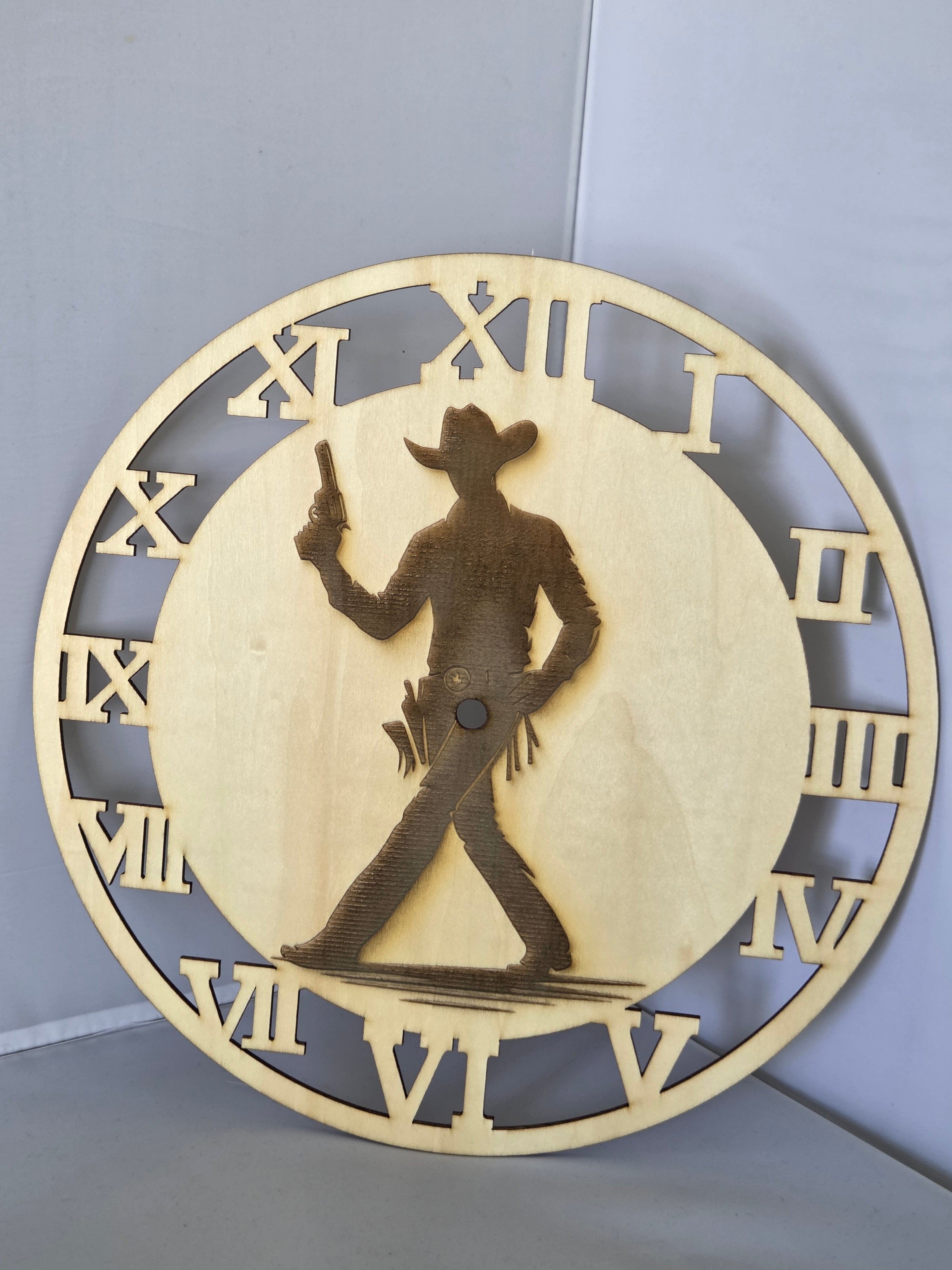 Clock - Cowboy pose with gun