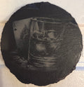 Slate Coaster - Glass with Ace of Spades