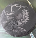 Slate Coaster - Sunflower wearing a Cowboy Hat